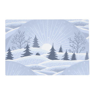 Winter landscape placemat