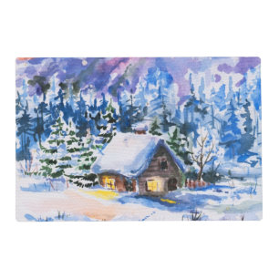 Winter landscape placemat