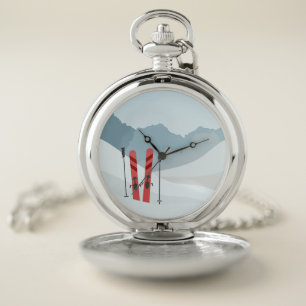 Winter landscape pocket watch