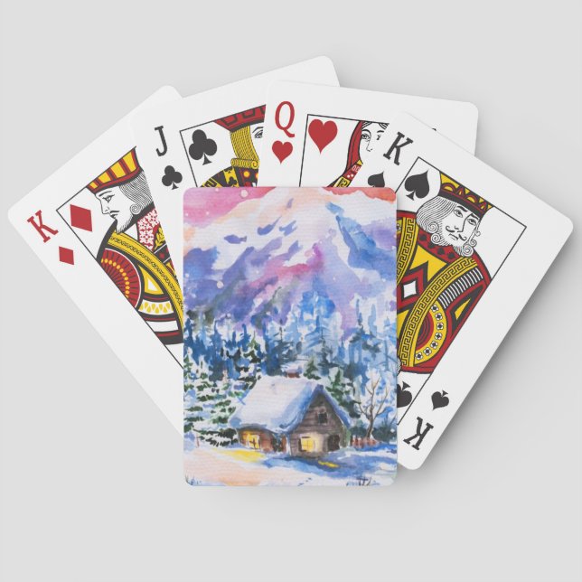 Winter landscape poker cards (Back)