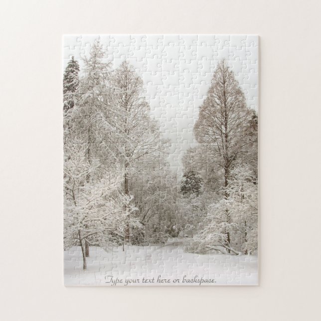 Winter Landscape Puzzle Personalized Winter Trees (Vertical)
