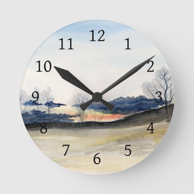 Winter Landscape Round Clock (Front)