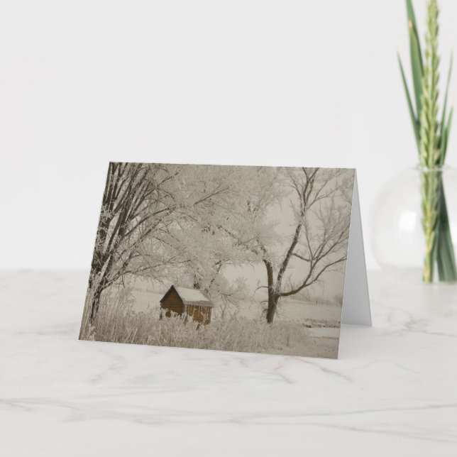 Winter Landscape Scene Holiday Greeting Card (Front)