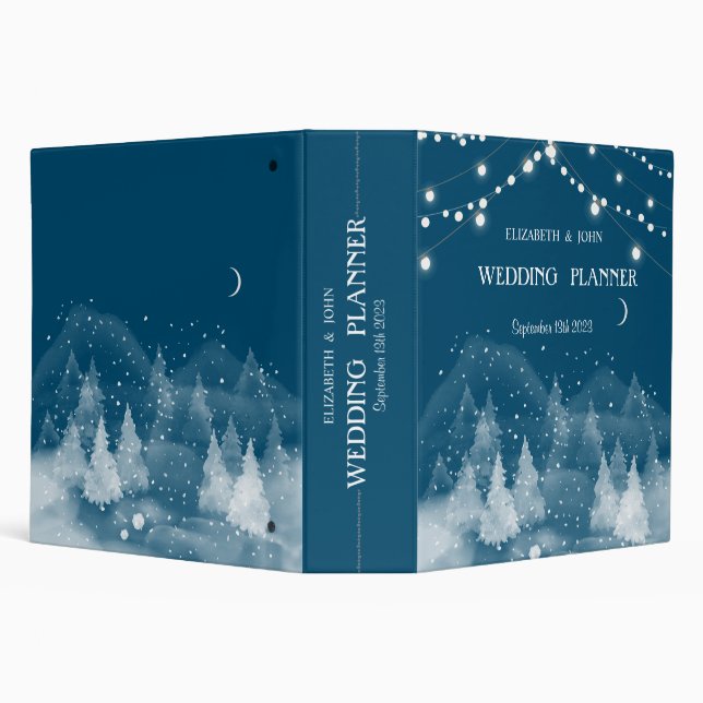Winter Landscape Snow 3 Ring Binder (Background)