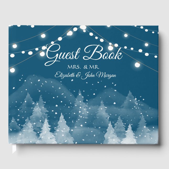 Winter Landscape Snow Guest Book (Front)