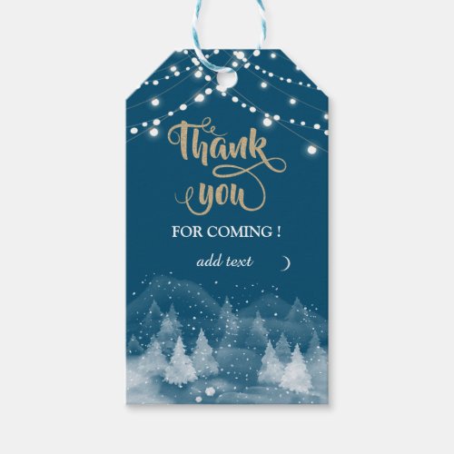 Winter Landscape Snow Thank You Gift Tags