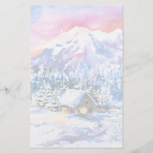 Winter landscape stationery