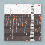 Winter Landscape Tree Art Canvas Print<br><div class="desc">The Last of the Leaves.  Minimalist contemporary landscape painting featuring a tree in late autumn or fall,  at the beginning of winter with bright colorful falling leaves on a monochrome black and white abstract background. Original art by Nic Squirrell.</div>
