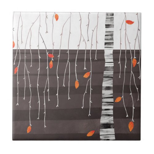 Winter Landscape Tree Art Ceramic Tile