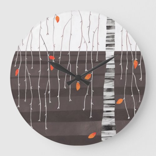 Winter Landscape Tree Art Large Clock