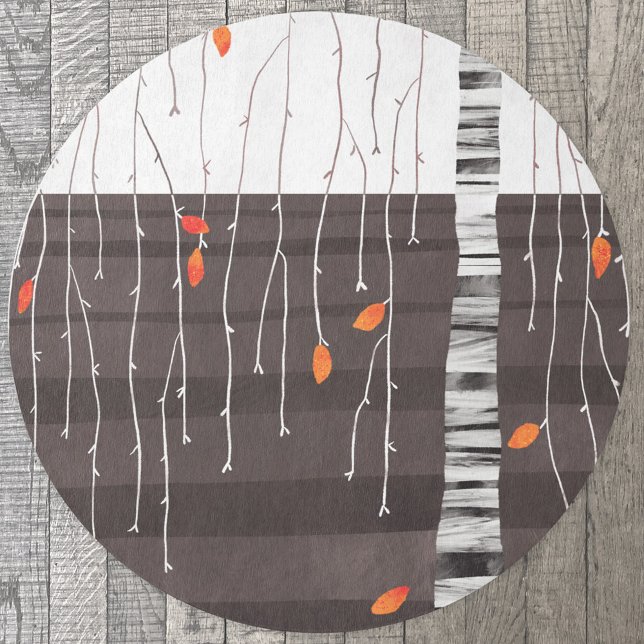 Winter Landscape Tree Art Rug (Winter tree landscape art indoor or outdoor rug)