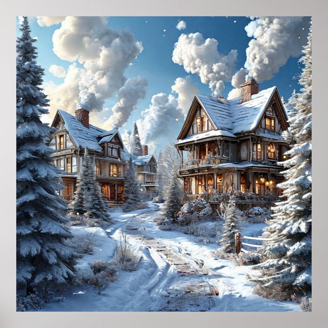❄️ Winter Landscape Wall Art Snow Scene Decor 🌲 (Front)