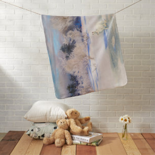 Winter Landscape with a White Hare by B. Liljefors Baby Blanket