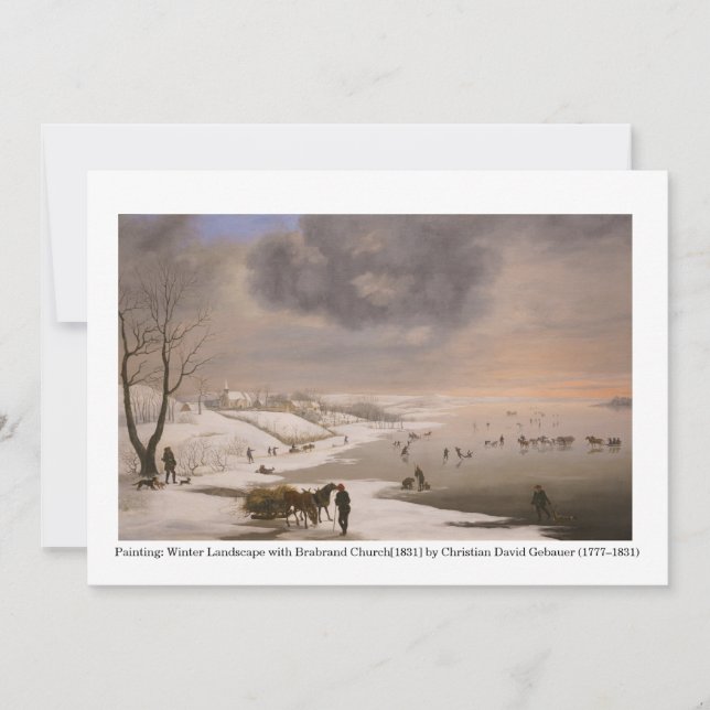  Winter Landscape with Brabrand Church[1831] Invitation (Front)