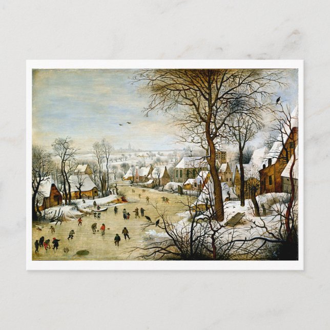 Winter Landscape with Ice skaters Postcard (Front)