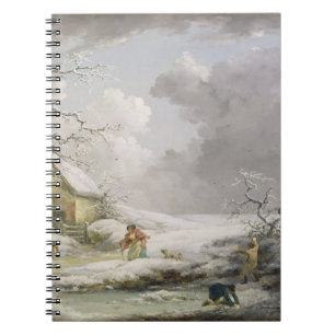 Winter Landscape with Men Snowballing an Old Woman Notebook
