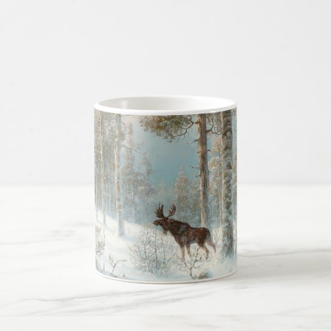 Winter Landscape with Moose Coffee Mug (Center)