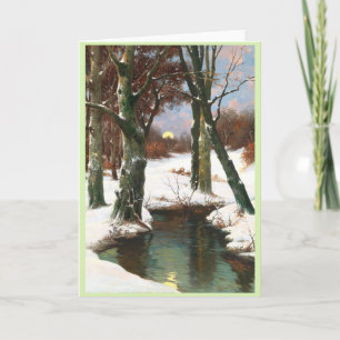 Winter Landscape With Rising Moon Card