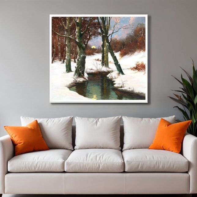 Winter Landscape With Rising Moon, Fine Art Poster (Creator Uploaded)