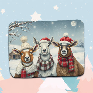 Winter Landscape with Sheep and Cabin Baby Blanket