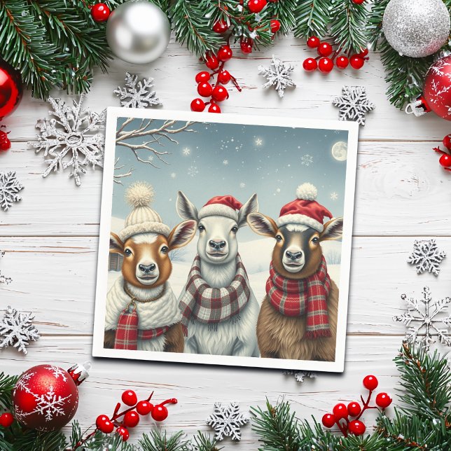 Winter Landscape with Sheep and Cabin Napkins (Creator Uploaded)