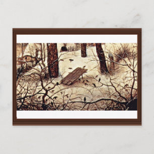 Winter Landscape With Skaters And Bird-Trap Detail Postcard