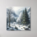 Winter Landscape with Trees and Snow Canvas Print