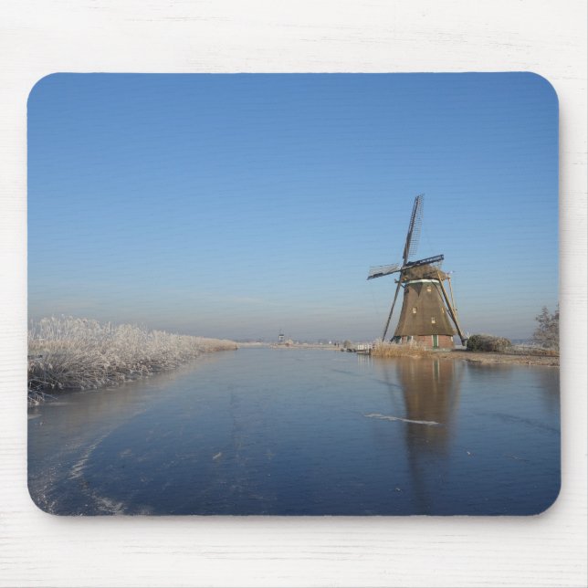 Winter landscape with windmill and ice mouse pad (Front)