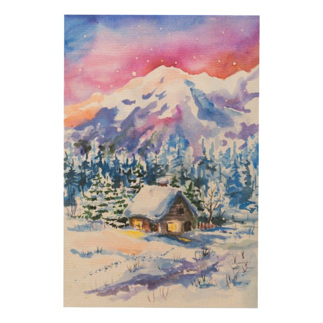 Winter landscape wood wall art (Front)