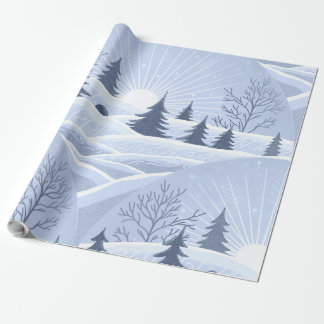 Winter landscape wrapping paper
