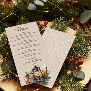 Winter Lantern Cozy Drinks Rehearsal Dinner Menu