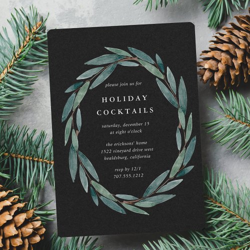 Winter Laurel  Holiday Party Invitation