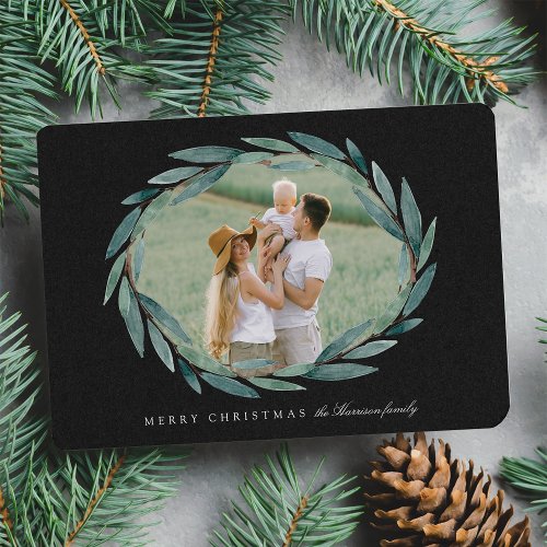 Winter Laurel  Holiday Photo Card