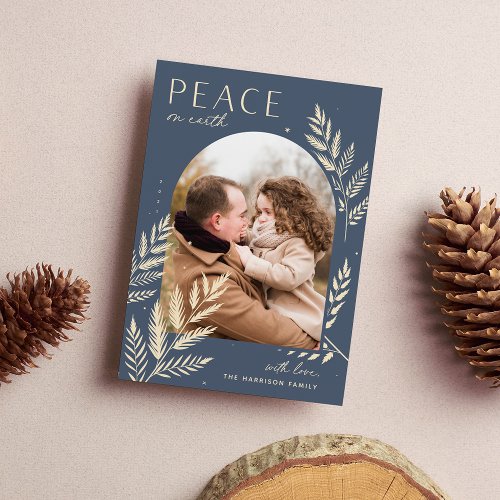 Winter Laurel  Peace On Earth Photo Holiday Card