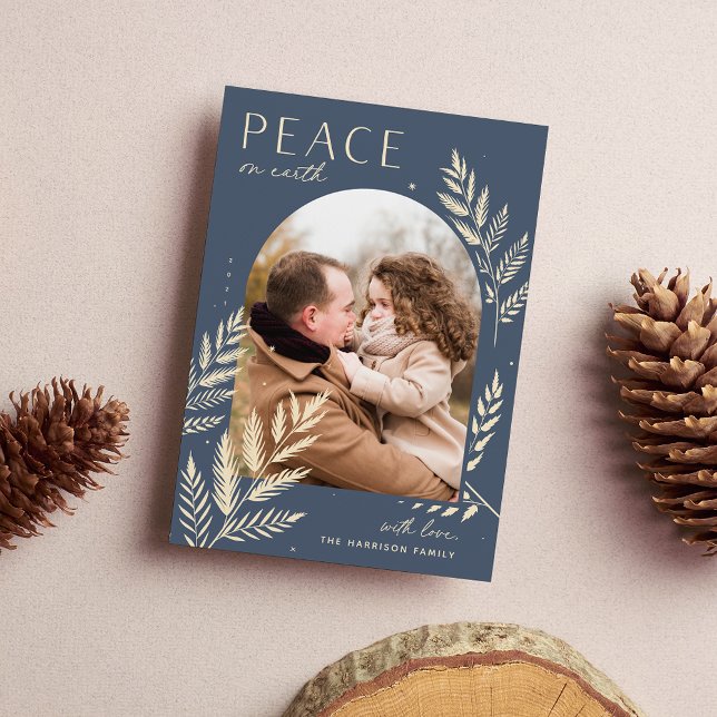 Winter Laurel | Peace On Earth Photo Holiday Card (Creator Uploaded)