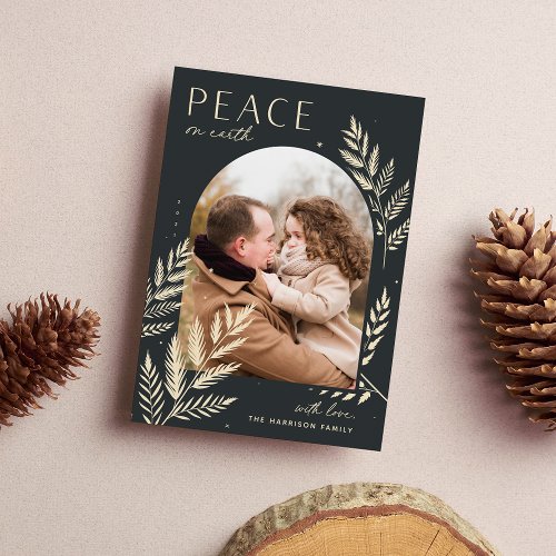 Winter Laurel  Peace On Earth Photo Holiday Card