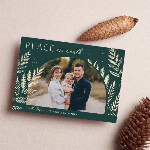 Winter Laurel  Peace on Earth Photo Holiday Card