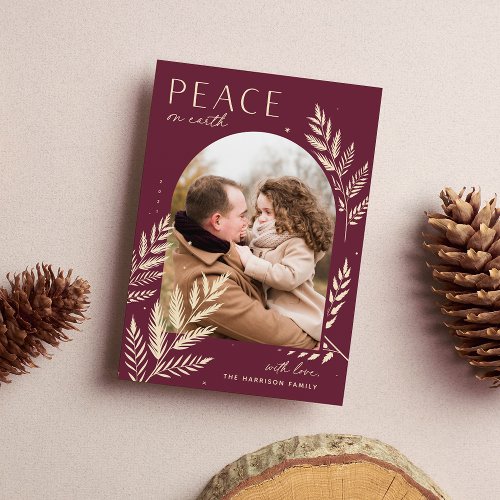 Winter Laurel  Peace On Earth Photo Holiday Card