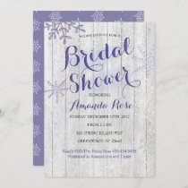 Winter lavender purple bridal shower invitations