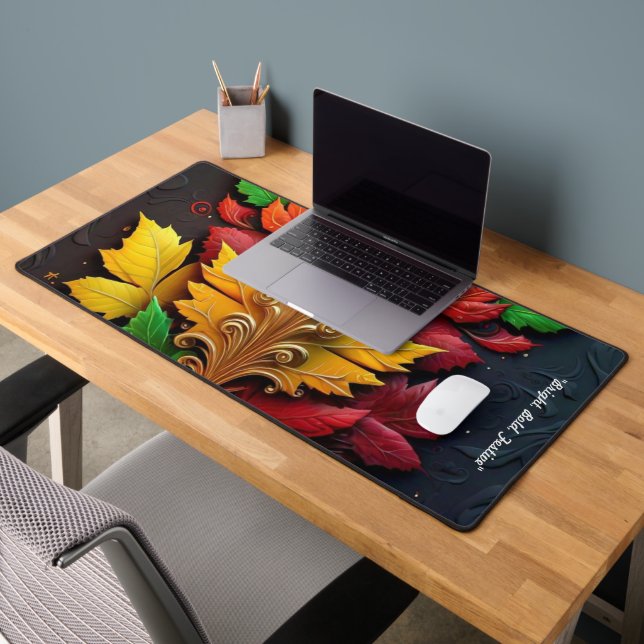 "Winter Leaf Splendor" Desk Mat (Office 2)