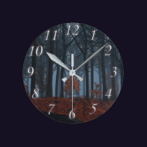 Winter Leaves Clock