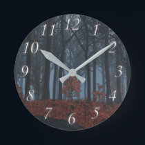 Winter Leaves Clock