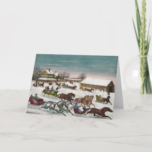 Winter Leaving Brighton Hotel Holiday Card (Front)