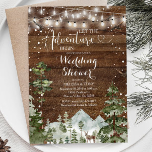 Winter Let the adventure begin Wedding Shower Invitation