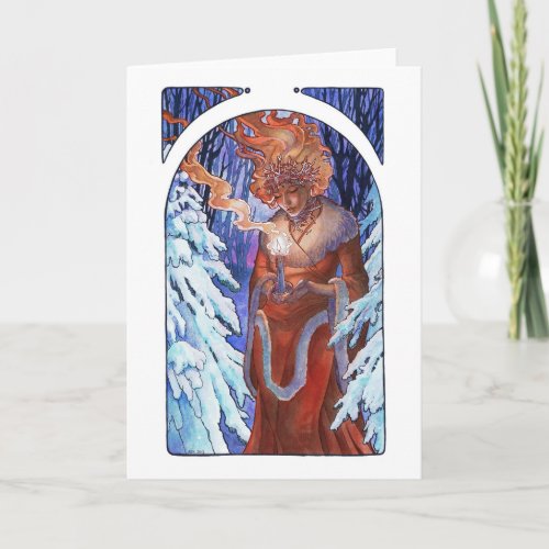 Winter Light Art Nouveau Goddess Card