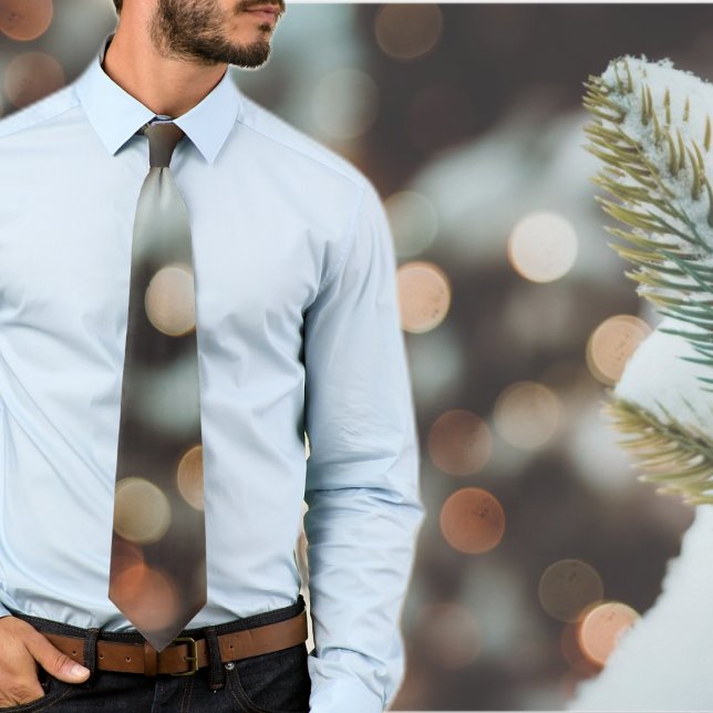 Winter lights: abstract brown orange pattern  neck tie (Creator Uploaded)