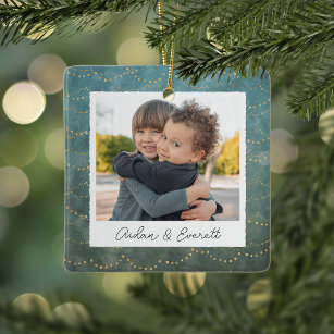 Winter Lights Double Sided Personalised Photo Ceramic Ornament