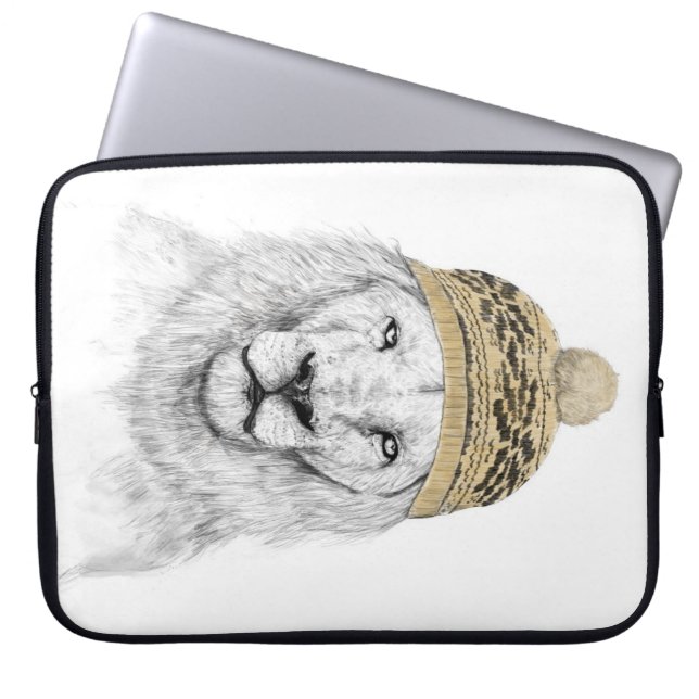 Winter lion laptop sleeve (Front)