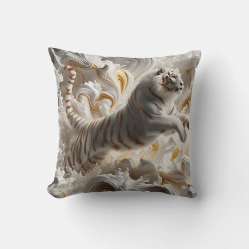 Winter Lioness Pride Throw Pillow