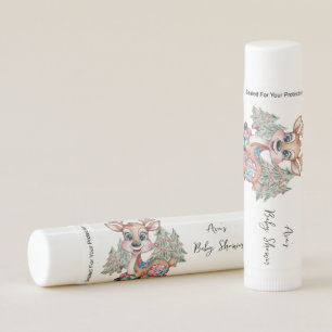 Winter Little Reindeer Sewn Patchwork Baby Shower Lip Balm